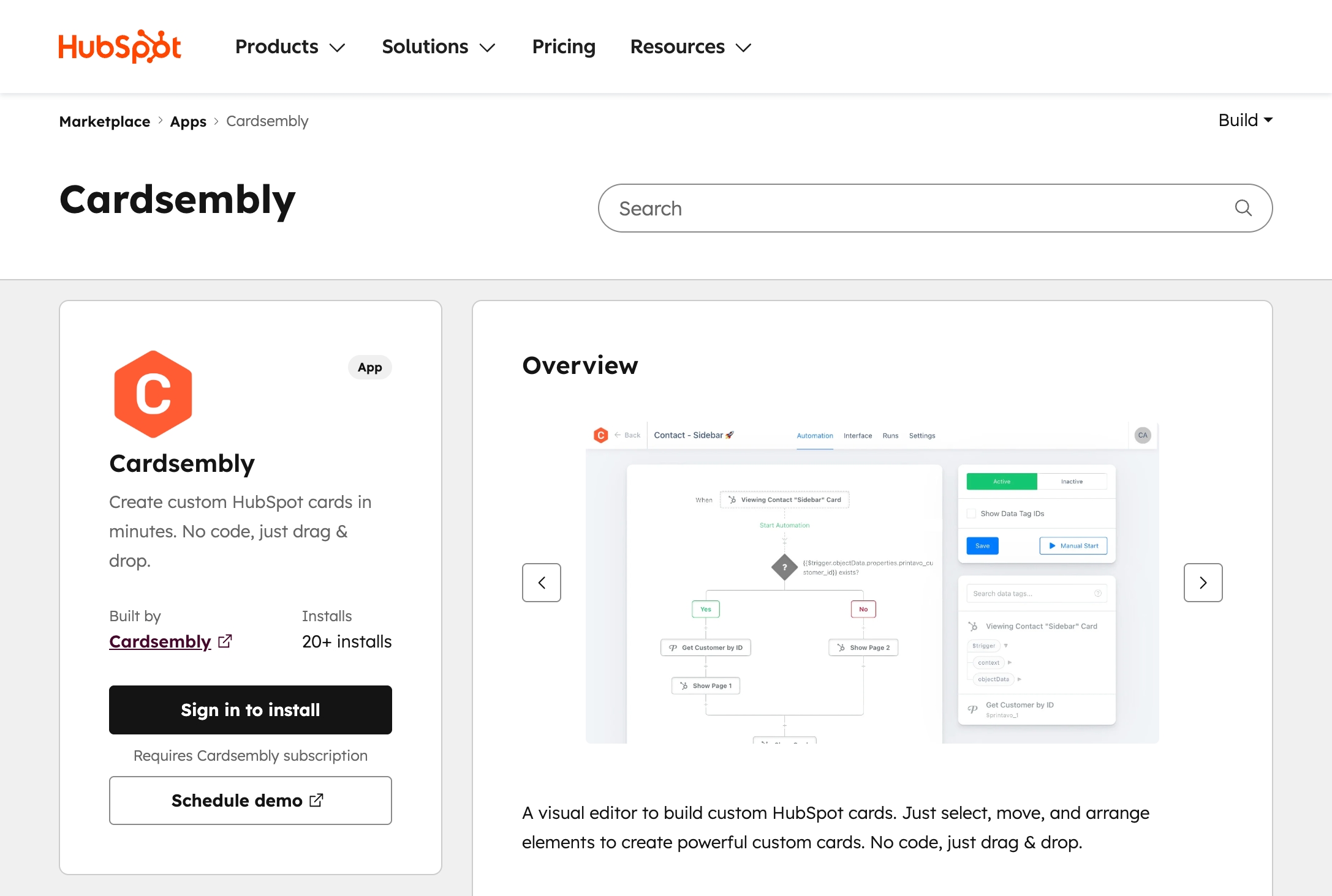 Cardsembly now on HubSpot Marketplace